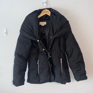 Black Puffer Jacket Extra Wide Hood